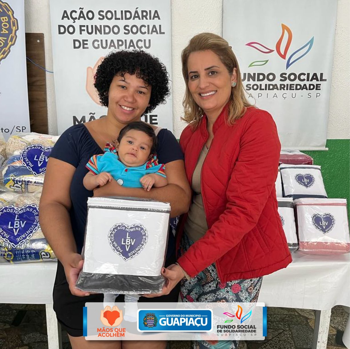 Fundo Social, juntamente com a LBV distribui Cestas Básicas e Cobertores